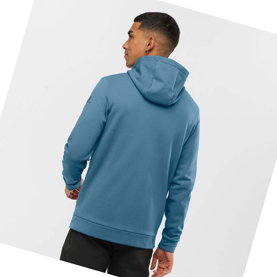 Salomon ESSENTIAL WARM FLEECE Erkek Kapüşonlu Sweatshirt Mavi | TR 3195XYU